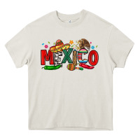 Cream colorful mexico collage Heavy Core Tee - LillyAllenDesigns