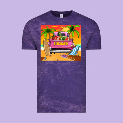 Summer Truck Vintage Tee Designed By Tumblerdesignbyshophia