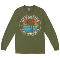Army Green Oceanside California Ca Vintage Retro 70S Long Sleeve Tee - lanVoArt