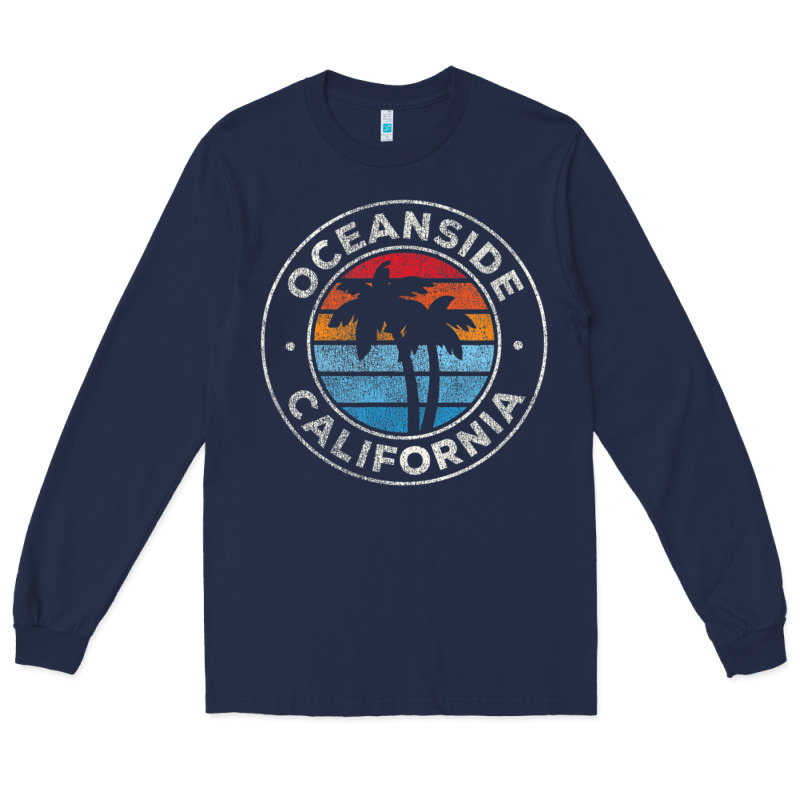 Oceanside California Ca Vintage Retro 70s Long Sleeve Tee by lanVoArt | Teevron