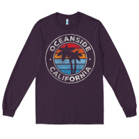 Plum Oceanside California Ca Vintage Retro 70S Long Sleeve Tee - lanVoArt