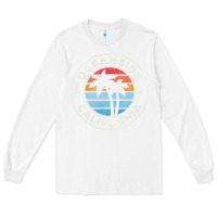 White Oceanside California Ca Vintage Retro 70S Long Sleeve Tee - lanVoArt