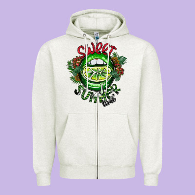 Summer Time Zipper Hoodie Designed By Cowhidedigitalart