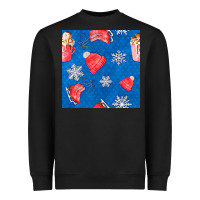 Black winter  snowflakes hot cocoa ice skating shoes Heavyweight Sweatshirt - FaDigitalArtStudio