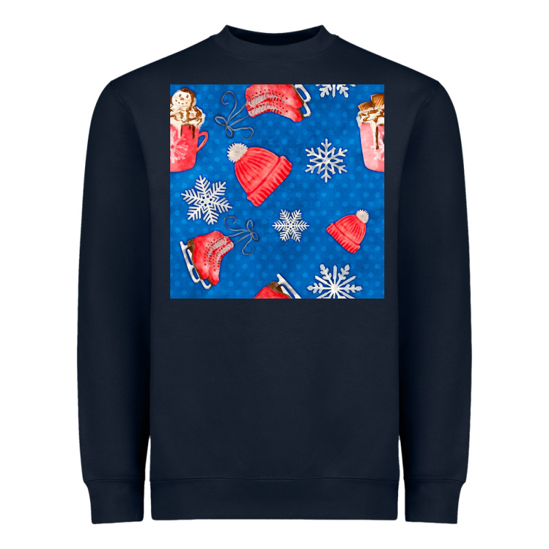 Winter  Snowflakes Hot Cocoa Ice Skating Shoes Heavyweight Sweatshirt by FaDigitalArtStudio | Teevron