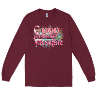 Burgundy my god is stronger than cancer Long Sleeve Tee - CowGirlArtShop