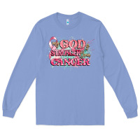 Colony Blue my god is stronger than cancer Long Sleeve Tee - CowGirlArtShop