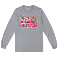 Heather Grey my god is stronger than cancer Long Sleeve Tee - CowGirlArtShop
