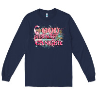 Navy my god is stronger than cancer Long Sleeve Tee - CowGirlArtShop