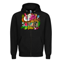 Black summer time Zipper Hoodie - CowhideDigitalArt