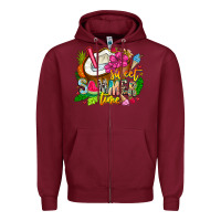 Burgundy summer time Zipper Hoodie - CowhideDigitalArt