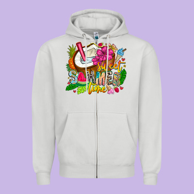 Summer Time Zipper Hoodie Designed By Cowhidedigitalart