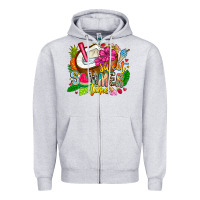 Heather Grey summer time Zipper Hoodie - CowhideDigitalArt