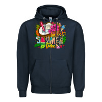 Navy summer time Zipper Hoodie - CowhideDigitalArt
