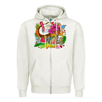 Oatmeal Heather summer time Zipper Hoodie - CowhideDigitalArt