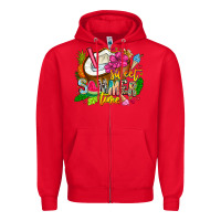 Red summer time Zipper Hoodie - CowhideDigitalArt