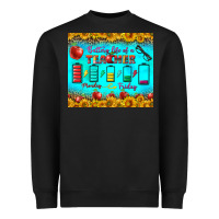 Black Battery Life Of A Teacher Tumbler Heavyweight Sweatshirt - BundleAndBundleShop