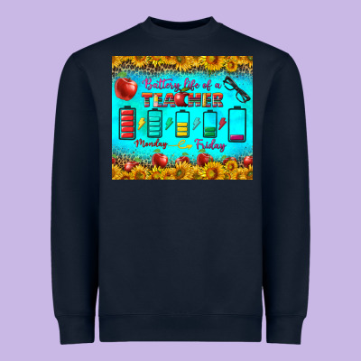 Battery Life Of A Teacher Tumbler Heavyweight Sweatshirt Designed By Bundleandbundleshop