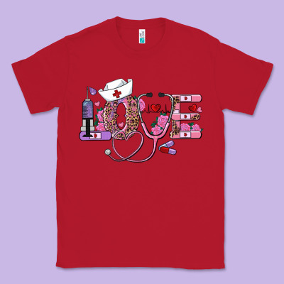 Valentines Day Nurse Love Classic Tee Designed By Ranaportraitstore