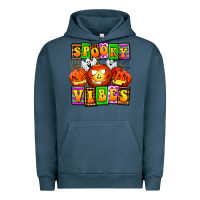 Pigment Midnight Navy spooky vibes Urban Hoodie - AdoDesignShop