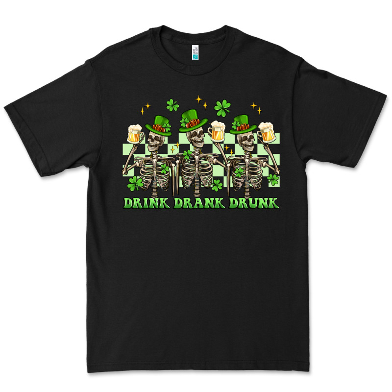 St. Patrick's Day Skeletons Drink Drank Drunk Premium Tee by Artiststas | Teevron