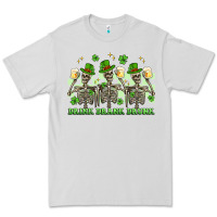 Dove Grey st. patrick's day skeletons drink drank drunk Premium Tee - Artiststas