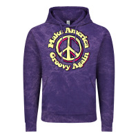 Cloud Purple Make America Groovy Again Peace Sign 70S Retro Vintage Hoodie - lanVoArt