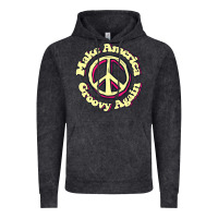 Vintage Black Make America Groovy Again Peace Sign 70S Retro Vintage Hoodie - lanVoArt
