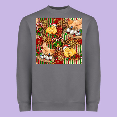 Christmas Chicken Heavyweight Sweatshirt Designed By Fadigitalartstudio