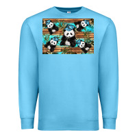 Ocean Blue Camouflage Baby Panda Premium Sweatshirt - Artiststas
