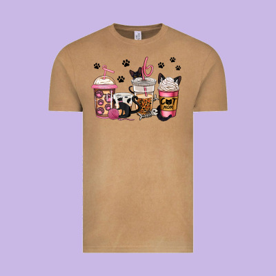 Cat Mom Coffee Vintage Tee Designed By Jasminsmagicworld