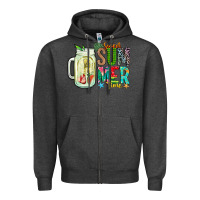 Charcoal Heather sweet summer time Zipper Hoodie - CowhideDigitalArt