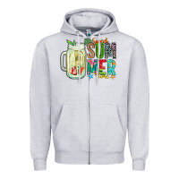 Heather Grey sweet summer time Zipper Hoodie - CowhideDigitalArt