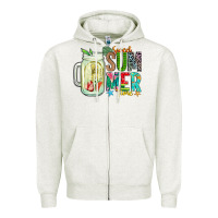 Oatmeal Heather sweet summer time Zipper Hoodie - CowhideDigitalArt