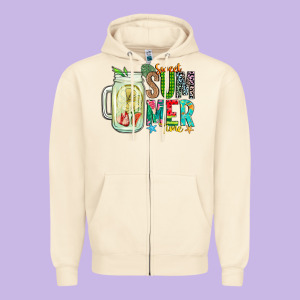 Sweet Summer Time Zipper Hoodie Designed By Cowhidedigitalart