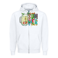 White sweet summer time Zipper Hoodie - CowhideDigitalArt