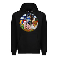 Black Farm And Pig Premium Hoodie - FaDigitalArtStudio