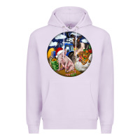 Lilac Farm And Pig Premium Hoodie - FaDigitalArtStudio