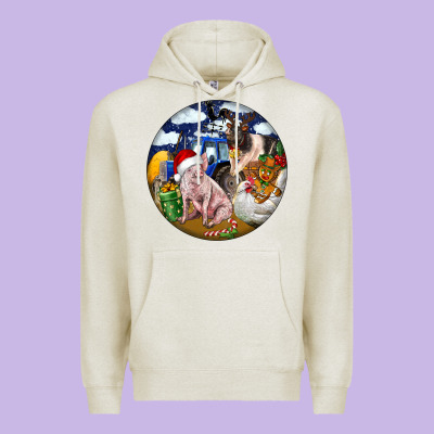 Farm And Pig Premium Hoodie Designed By Fadigitalartstudio