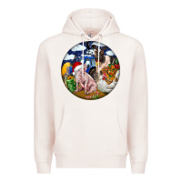 Pale Pink Farm And Pig Premium Hoodie - FaDigitalArtStudio