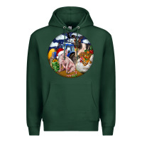 Sports Green Farm And Pig Premium Hoodie - FaDigitalArtStudio