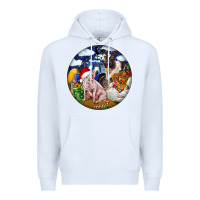 White Farm And Pig Premium Hoodie - FaDigitalArtStudio