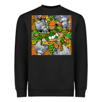 Black St. Patricks Chicken With Cupcake Leopard Heavyweight Sweatshirt - FaDigitalArtStudio