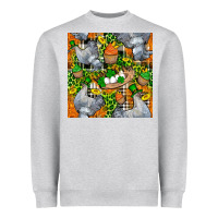 Heather Grey St. Patricks Chicken With Cupcake Leopard Heavyweight Sweatshirt - FaDigitalArtStudio