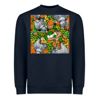 Navy St. Patricks Chicken With Cupcake Leopard Heavyweight Sweatshirt - FaDigitalArtStudio