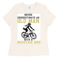 Bone Never Underestimate An Old Man With A Mountain Bike Ladies Tee - Bettercallsaul