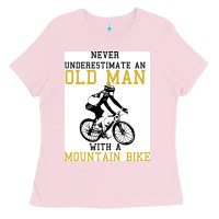 Bubblegum Pink Never Underestimate An Old Man With A Mountain Bike Ladies Tee - Bettercallsaul
