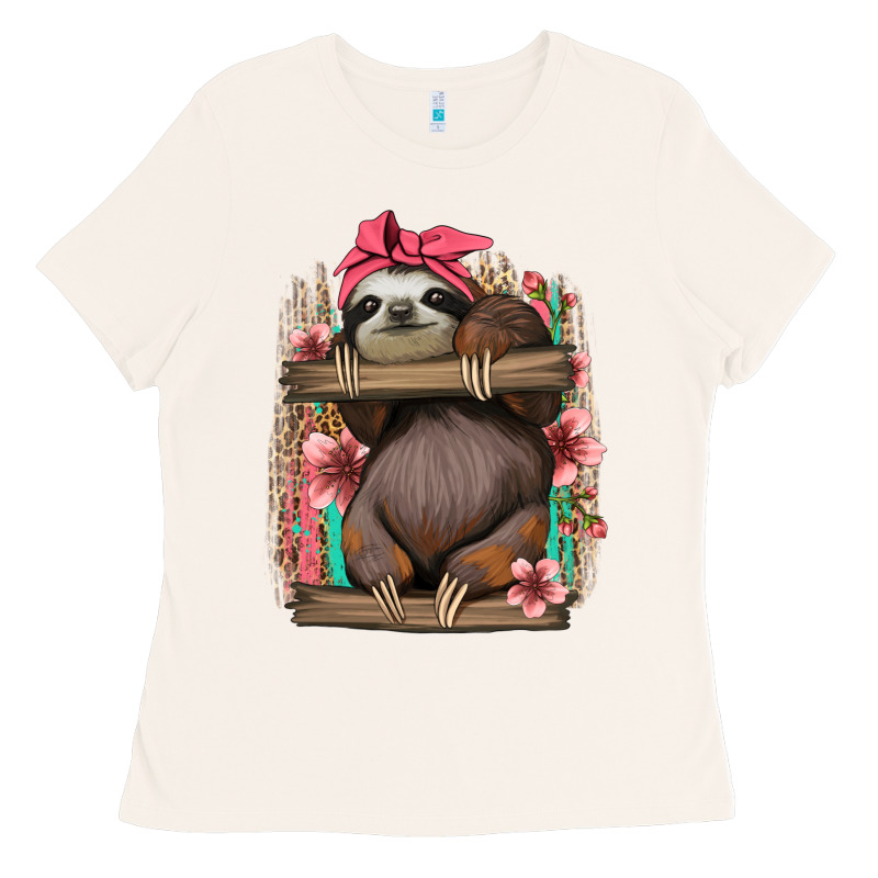Cute Floral Baby Sloth Ladies Tee by Jasminsmagicworld | Teevron