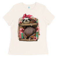 Bone cute floral baby sloth Ladies Tee - Jasminsmagicworld
