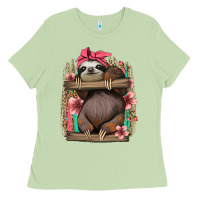 Matcha cute floral baby sloth Ladies Tee - Jasminsmagicworld